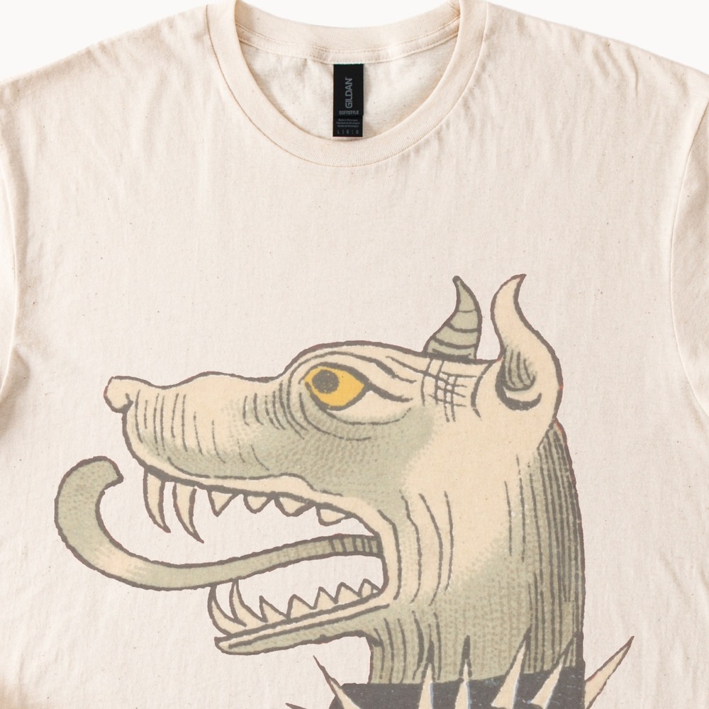 Horned Demon Head Vintage Graphic Tee Retro Monster Art